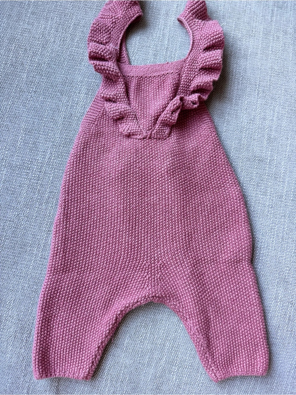 Zara Pink Knit Ruffled Romper